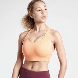Athleta 36DD Advance High Impact Sports Bra Gym Running Sport Bra Orange GUC